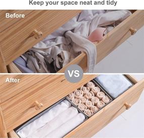 img 3 attached to 📦 6-Pack Dresser Organizers for Clothing and Baby Storage - Woven Fabric Drawer Organizers, Baby Clothes Organizer for Bedroom (1 Large Cell)