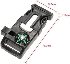 img 3 attached to 🔥 Lixada 10Pcs Emergency Whistle Buckle: Flint Scraper Fire Starter, Compass - Ideal for Outdoor Camping, Hiking, Paracord Bracelet