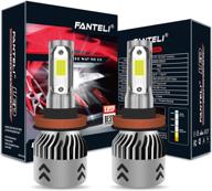 🚙 fanteli h11 (h8, h9) 3000k yellow led headlight bulbs conversion kit - 72w 8000lm high beam/low beam/fog lights super bright logo