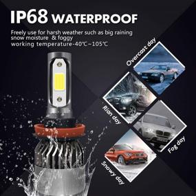 img 2 attached to 🚙 FANTELI H11 (H8, H9) 3000K Yellow LED Headlight Bulbs Conversion Kit - 72W 8000LM High Beam/Low Beam/Fog Lights Super Bright