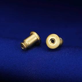 img 2 attached to Безопасные и гипоаллергенные золотые застежки для серег Comfort Bullet из 14K золота - 2 пары замен для серьг из серебра 925