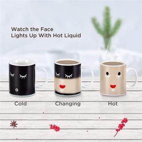 img 2 attached to 🎁 IPOW 2 Pack Color Changing Mug - Magic Mug Heat Changing Mugs for Morning Coffee, Tea, Milk - Ceramic Coffee Mugs - Heat Sensitive Mug for All Holiday Special Day - Best Gift Choice - 12 Oz