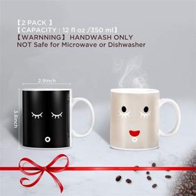 img 3 attached to 🎁 IPOW 2 Pack Color Changing Mug - Magic Mug Heat Changing Mugs for Morning Coffee, Tea, Milk - Ceramic Coffee Mugs - Heat Sensitive Mug for All Holiday Special Day - Best Gift Choice - 12 Oz