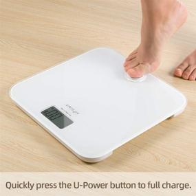 img 2 attached to 📊 AIRSCALE Battery-Free U-Power Technology Digital Body Weighing Scale for People, Accurate Dynamic Measurement, Wide Platform 400lbs White, Measure Tape Included