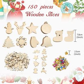 img 3 attached to 🎄 Pllieay 150-Piece Unfinished Wooden Christmas Ornaments: Ideal for DIY Decorations, Crafts, and Card Making