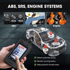 img 1 attached to 🚗 LAUNCH OBD2 Scanner 16 Reset Automotive Tools Android Diagnostic Scan Tool: ABS/SRS/Engine Code Reader, IMMO/ABS Bleeding/EPB/BMS/SAS/TPMS/Injector Coding Scanner for Car AutoVIN - Free Update Car Scanner