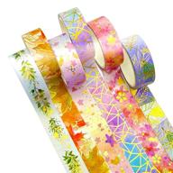 🌸 hilelife decorative washi tape set - 6 rolls floral gold foil masking tapes: versatile crafts, scrapbooking, planners, & more! logo