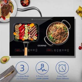 img 3 attached to COOKPAD 1800W Dual Induction Cooktop with 2 Burners, LED Lights, Child Safety Lock, Sensor Touch Control - Enhanced SEO