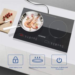 img 2 attached to COOKPAD 1800W Dual Induction Cooktop with 2 Burners, LED Lights, Child Safety Lock, Sensor Touch Control - Enhanced SEO