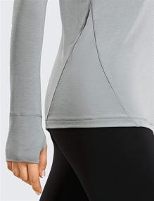 img 2 attached to 👚 CRZ YOGA Women's Lightweight Long Sleeve Shirts with Thumbholes - Mock Turtleneck Pullover Lounge Workout Layer Tops