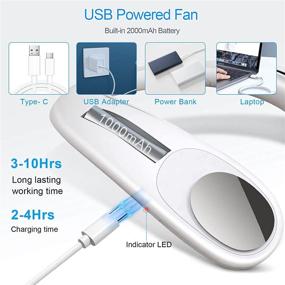 img 1 attached to 🌀 Stay Cool Anywhere with the USB Bladeless Rechargeable Portable Neck Fan - Hands-Free, Quiet Cooling for Outdoor Sports and Home Use