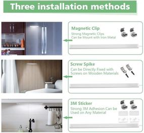 img 2 attached to 💡 ASOKO Dimmable LED Under Cabinet Lighting: Daylight White 4000K, Linkable 12 Inch LED Bars for Kitchen Shelf