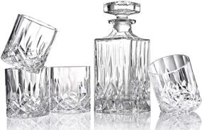 img 3 attached to 🥃 ELIDOMC 5PC Italian Crafted Crystal Whiskey Decanter & Glasses Set: Top-Quality Crystal Decanter Set with 4 Whiskey Glasses for Men