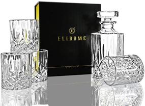 img 2 attached to 🥃 ELIDOMC 5PC Italian Crafted Crystal Whiskey Decanter & Glasses Set: Top-Quality Crystal Decanter Set with 4 Whiskey Glasses for Men