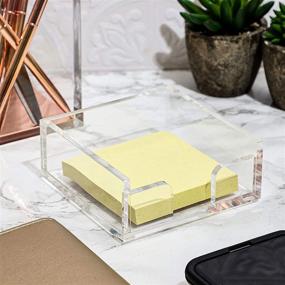 img 3 attached to 📝 Optimized Acrylic Sticky Note Holder - 3.9 x 3.95 x 1.6 Inches