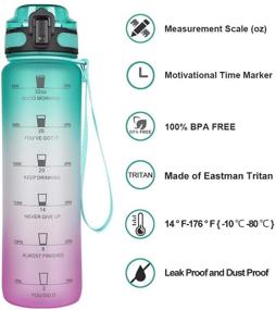 img 2 attached to 💧 Opard 32oz Sports Water Bottle: Stay Hydrated with Motivational Time Marker, BPA Free Tritan and Filter, Perfect for Gym and Outdoor Activities