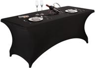 🎉 lzy spandex fitted stretch table cover: perfect for 6ft, 4ft, or 8ft folding tables - ideal cocktail tablecloth for parties & banquets logo