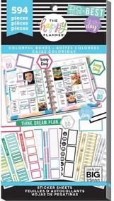 img 3 attached to 📒 Get Organized with the me & my BIG ideas Sticker Value Pack for Classic Planner - The Happy Planner Scrapbooking Supplies - Colorful Boxes Theme - Multi-Color - Perfect for Projects & Albums - 30 Sheets, 594 Stickers Total