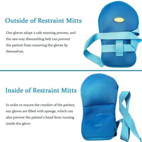 img 1 attached to 🧤 Dementia Restraint Gloves - 2PCS, Safety Control Hand Mitts, Restraint Mitts with Thick Sponge Filling, Scratch Prevention Gloves for Adults, Elderly Dementia Products