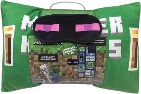 img 1 attached to Cozy &amp; Warm Minecraft Creeper 3 Piece Sleepover Set with Pillow &amp; Eye Mask - Official Minecraft Product