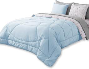 img 4 attached to KASENTEX 5 Piece Bed in A Bag: Premium Comforter Set with Reversible Design and Down Alternative Filling in Sea Turtle Teal – Twin/Twin XL Size