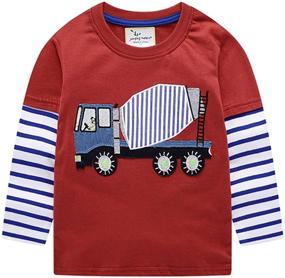 img 4 attached to 🐸 Frogwill Excavator Long Sleeve Cartoon T-Shirt - Toddler Boys - Size 2-7 Years