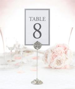 img 1 attached to Lillian Rose Silver Wedding Table Number Holders: Elegant Reception Décor (CP935)