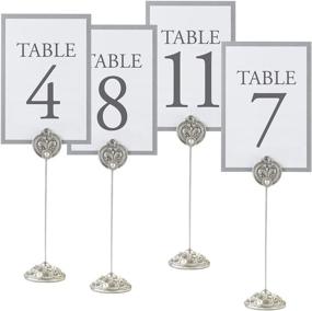 img 2 attached to Lillian Rose Silver Wedding Table Number Holders: Elegant Reception Décor (CP935)