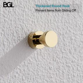 img 2 attached to 🧲 BVL Gold Brass Adhesive Robe Hook for Bathroom and Kitchen - Pack of 5, Suitable for Coats, Clothes, and Towels