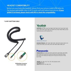 img 3 attached to 🎧 IPD IPH-160 Professional Monaural Noise Cancelling Corded Call Center/Office Headset with U10P-S Bottom Cable Compatible with Yealink, Snom, Panasonic, and LG IP Phones