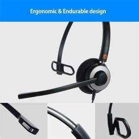 img 1 attached to 🎧 IPD IPH-160 Professional Monaural Noise Cancelling Corded Call Center/Office Headset with U10P-S Bottom Cable Compatible with Yealink, Snom, Panasonic, and LG IP Phones