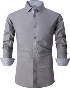 img 4 attached to 👔 Regular Fit Long Sleeve Button Down Shirts for Men by SAMERM - Available in Sizes S-2XL