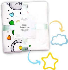 img 2 attached to 👶 Lucky Charm Baby Milestone Blanket Unisex, Monthly Milestone Blanket for Baby Shower, Plush Fleece Milestone Blanket Photo Prop, Growth Chart, Swaddle - Includes Markers 51" x 40