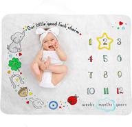 👶 lucky charm baby milestone blanket unisex, monthly milestone blanket for baby shower, plush fleece milestone blanket photo prop, growth chart, swaddle - includes markers 51" x 40 logo