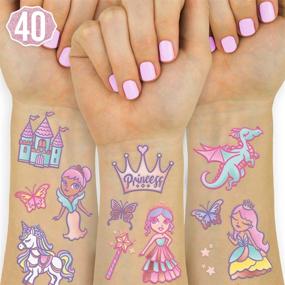 img 4 attached to Fetti Princess Temporary Tattoos Kids