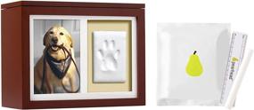 img 2 attached to 🐾 Pearhead Pet Photo Memory Box and Paw Print Impression Kit: Preserve Cherished Memories of Your Beloved Dog or Cat in Espresso Finish