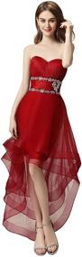 img 2 attached to 👗 Sarahbridal Burgundy Beaded Evening Homecoming Dress for Women - High-Quality Clothing