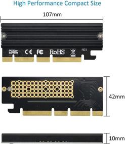 img 1 attached to 💿 ADWITS PCI Express 3.0 NVMe & AHCI SSD Adapter Card with Heat Sink - Compatible with Samsung 960 970 EVO PRO, WD Black, and More