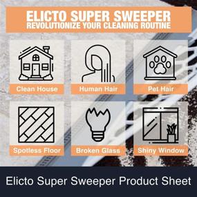img 3 attached to 🧹 Elicto Multipurpose 5-in-1 Sweeper – Lightweight Carpet Sweeper, Squeegee, Broom, Hair Collector & Floor Cleaner – Silent Non Electric Sweepers for Kitchen, Windows, Hardwood – Manual (37 Inches)