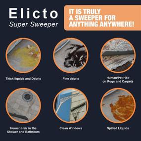 img 2 attached to 🧹 Elicto Multipurpose 5-in-1 Sweeper – Lightweight Carpet Sweeper, Squeegee, Broom, Hair Collector & Floor Cleaner – Silent Non Electric Sweepers for Kitchen, Windows, Hardwood – Manual (37 Inches)