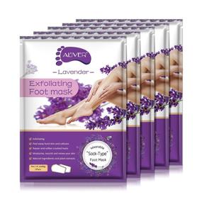 img 4 attached to Lavender Foot Peel Mask (5 Pairs) - Remove Dead Skin & Old Cocoon, for Soft, Smooth & Repairing Rough Feet. Suitable for Both Men & Women.