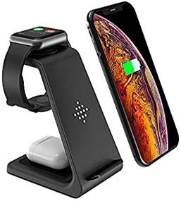 img 2 attached to 🔌 3-в-1 беспроводная зарядная станция для Apple Watch SE 6 5 4 3 2, AirPods Pro, iPhone 12/11/11 Pro/X/XR/XS/8 Plus - телефоны с сертификатом Qi (без адаптера QC3.0)