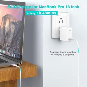 img 2 attached to 🔌 SZPOWER 61W USB C Charger for MacBook Pro 13, 15 inch, USBC New Air 13 inch 2020, 2019, 2018, 12 inch, Thunderbolt 3 Laptop Power Supply Type C with LED and 6.6ft USB C to C Cord