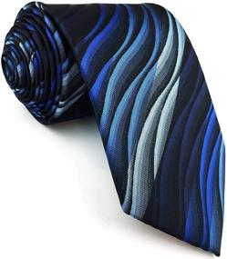 img 1 attached to 🎓 Graduated Ripple Design Necktie for Wedding