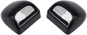 img 4 attached to 🚗 HERCOO Black License Plate Lights Lamps with Silverado Sierra Avalanche Suburban Escalade Yukon Step Bumper Truck Clips - Aftermarket Replacement, Pack of 2