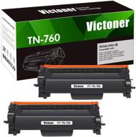 заменяемый картридж victoner для принтера brother tn760 tn-760 tn 760 tn-730 tn730 - черный, 2 штуки. логотип