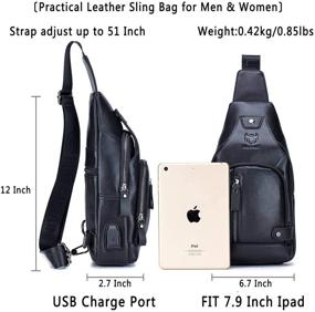 img 3 attached to Leather Shoulder Crossbody Backpacks Charging