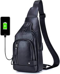 img 4 attached to Leather Shoulder Crossbody Backpacks Charging