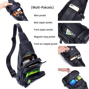 img 2 attached to Leather Shoulder Crossbody Backpacks Charging