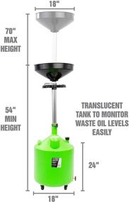 img 3 attached to OEMTOOLS 87031 18-галлонный вертикальный портативный дренажный подъемник с масляным лотком и воронкой, регулируемой высотой, зеленого цвета – идеально подходит для замены масла в автомобиле и грузовике, контейнер для слива масла.